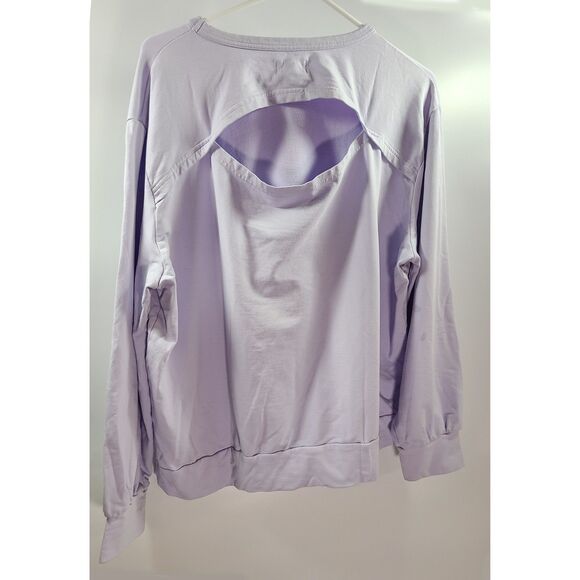 Pact Organic Cotton Open Back Cutout Sweatshirt Lavender Lilac XL - Picture 3 of 3